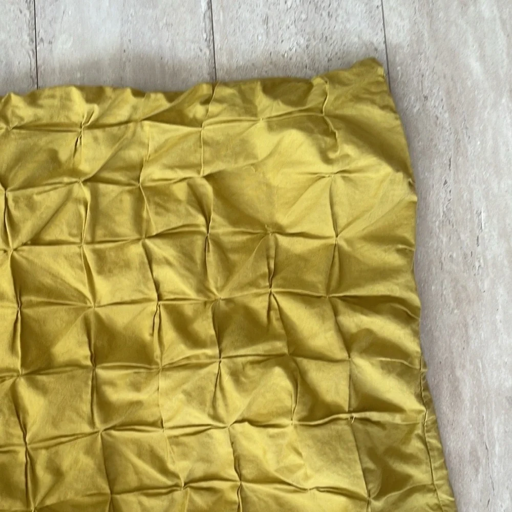 West Elm Quilted Standard Pillow Sham Boho Decor Mustard Yellow